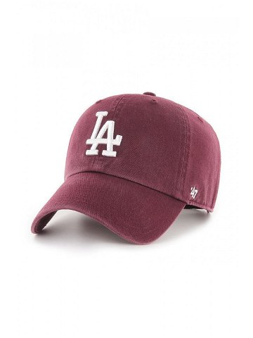 Čepice 47brand MLB Los Angeles Dodgers fialová barva s aplikací