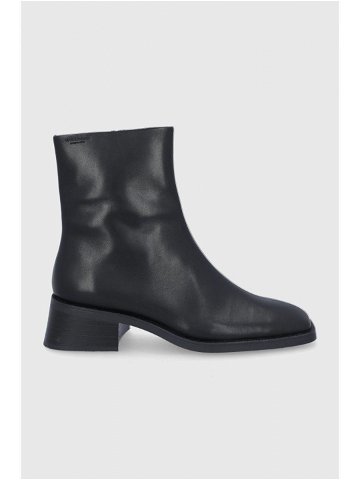 Kožené kotníkové boty Vagabond Shoemakers dámské černá barva na podpatku