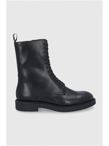 Kožené kotníkové boty Vagabond Shoemakers dámské černá barva na plochém podpatku