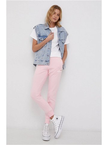Kalhoty Ellesse dámské růžová barva melanžové SGK13652-011