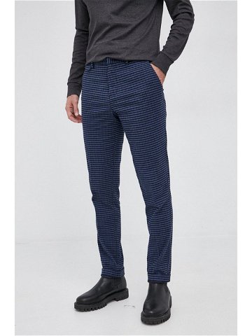 Kalhoty Sisley pánské tmavomodrá barva přiléhavé