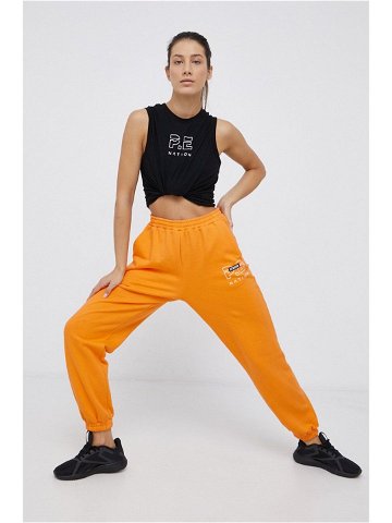 Bavlněné kalhoty P E Nation dámské oranžová barva hladké