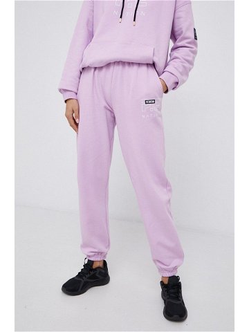 Bavlněné kalhoty P E Nation dámské fialová barva hladké