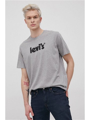 Bavlněné tričko Levi s šedá barva melanžové 16143 0392-Greys