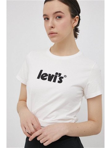 Bavlněné tričko Levi s bílá barva 17369 1755-Neutrals