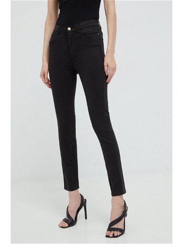 Kalhoty Guess dámské černá barva přiléhavé medium waist