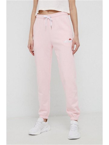 Kalhoty Ellesse dámské růžová barva hladké SGK13459-011