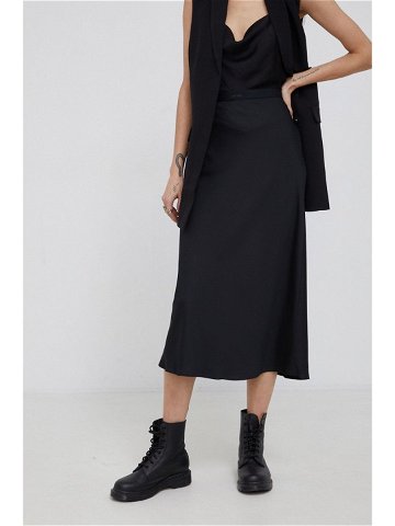 Sukně Calvin Klein černá barva midi áčková