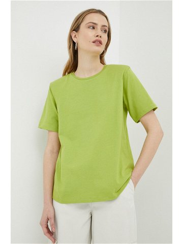 Bavlněné tričko Gestuz zelená barva