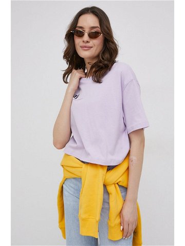 Bavlněné tričko OCAY fialová barva