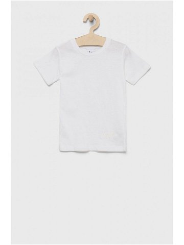 Dětské bavlněné tričko Hype bílá barva hladký