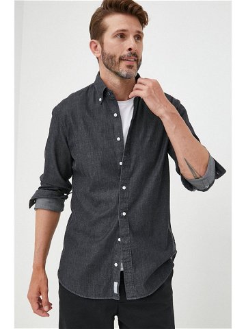 Košile MICHAEL Michael Kors šedá barva slim s límečkem button-down