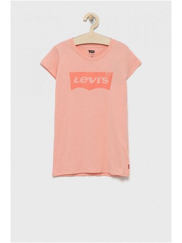 Dětské bavlněné tričko Levi s růžová barva