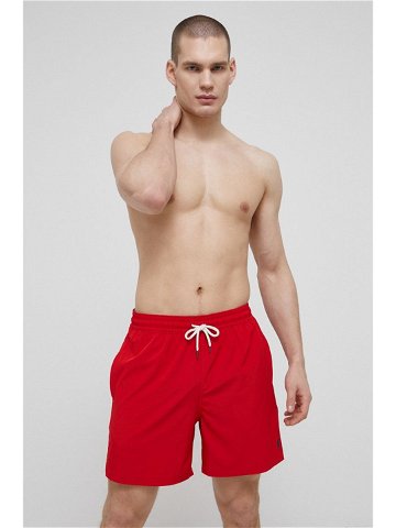 Plavkové šortky Polo Ralph Lauren červená barva
