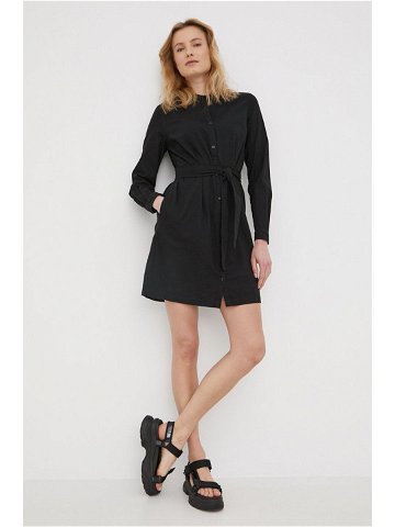 Bavlněné šaty Superdry černá barva mini jednoduchý