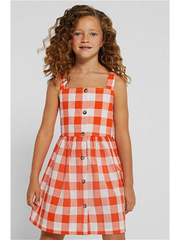 Dětské bavlněné šaty Mayoral oranžová barva mini áčková