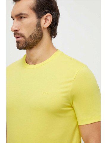 Bavlněné tričko BOSS žlutá barva 50468347