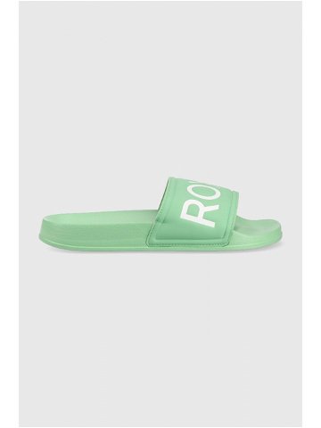 Pantofle Roxy Slippy dámské zelená barva ARJL100679