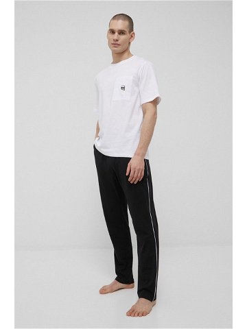 Pyžamo Karl Lagerfeld černá barva s aplikací