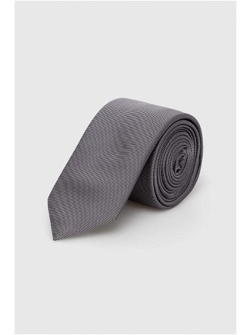 Hedvábná kravata HUGO černá barva 50468199