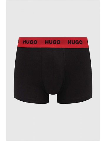 Boxerky HUGO 3-pack pánské černá barva 50469786