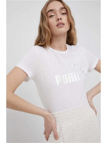 Bavlněné tričko Puma 848303 bílá barva
