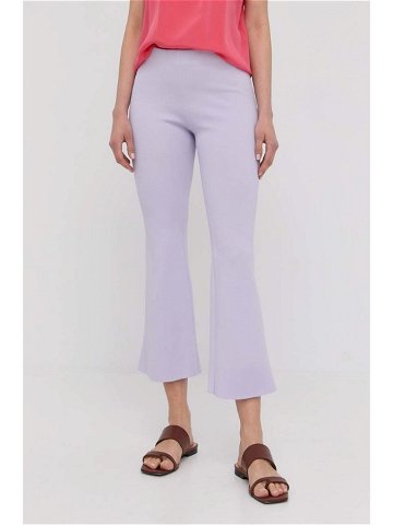 Kalhoty Liviana Conti dámské fialová barva zvony high waist