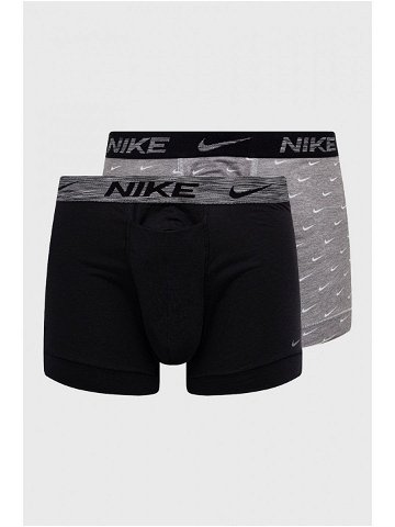 Boxerky Nike 2-pak pánské šedá barva