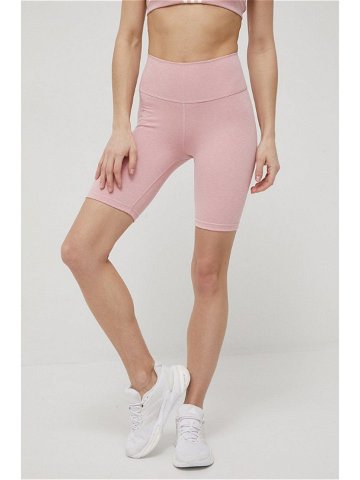 Tréninkové šortky adidas Performance Optime HG1418 dámské růžová barva hladké high waist
