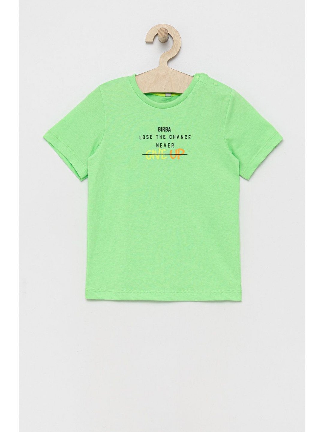 Dětské tričko Birba & Trybeyond zelená barva s potiskem