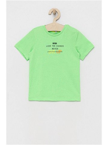 Dětské tričko Birba & Trybeyond zelená barva s potiskem