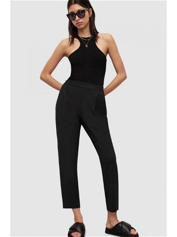 Kalhoty AllSaints dámské černá barva přiléhavé high waist