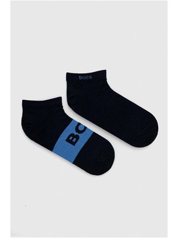 Ponožky BOSS 2-pak pánské tmavomodrá barva