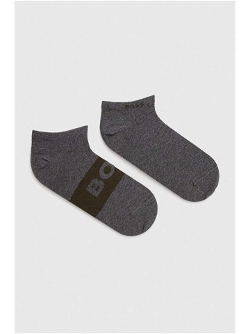 Ponožky BOSS 2-pack pánské šedá barva