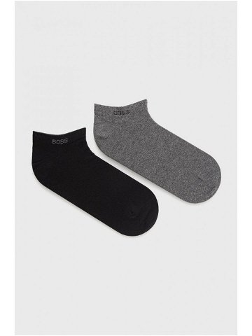 Ponožky BOSS 2-pack pánské šedá barva 50467730