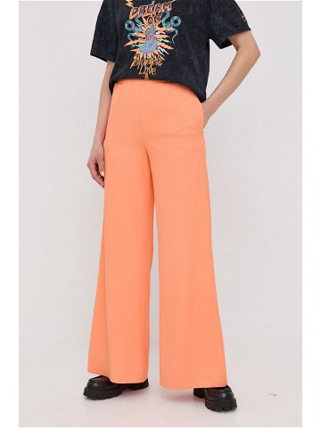Kalhoty Patrizia Pepe dámské oranžová barva široké high waist