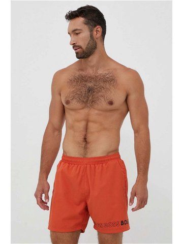 Plavkové šortky BOSS oranžová barva