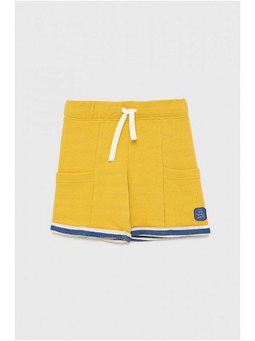 Dětské bavlněné šortky United Colors of Benetton žlutá barva nastavitelný pas