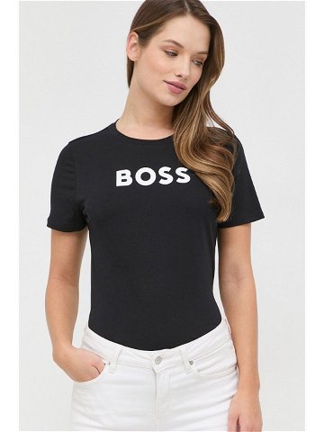 Bavlněné tričko BOSS černá barva 50468356