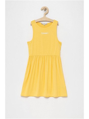 Dívčí šaty Tommy Hilfiger žlutá barva mini áčková