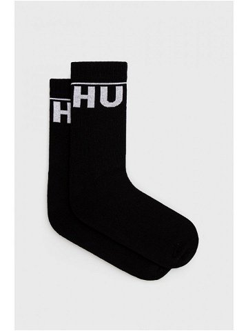Ponožky HUGO 2-pack pánské černá barva 50468419