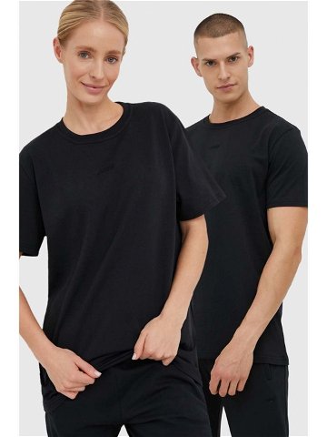 Bavlněné tričko Arkk Copenhagen černá barva hladký