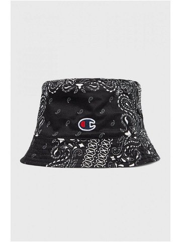 Oboustranný bavlněný klobouk Champion 805505 černá barva bavlněný