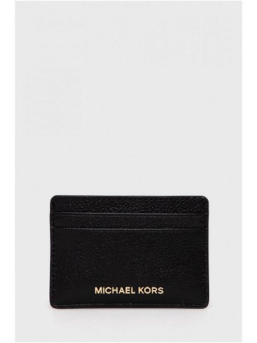 Kožené pouzdro na karty MICHAEL Michael Kors dámský černá barva