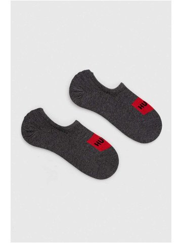 Ponožky HUGO 2-pack pánské šedá barva 50468117