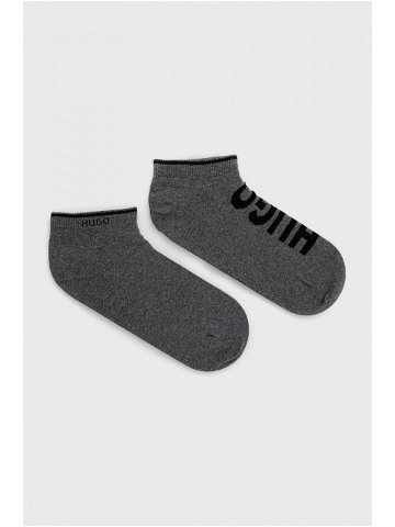 Ponožky HUGO pánské šedá barva 50468111