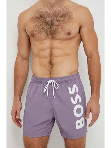 Plavkové šortky BOSS fialová barva