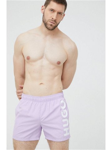 Plavkové šortky HUGO fialová barva 50469311