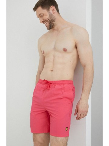 Plavkové šortky Lyle & Scott pánské růžová barva hladké