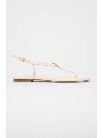 Kožené sandály Tory Burch Capri dámské béžová barva